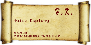 Heisz Kaplony névjegykártya