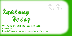 kaplony heisz business card